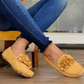 Comfy Slip-On Flower Suede Loafers Pairmore